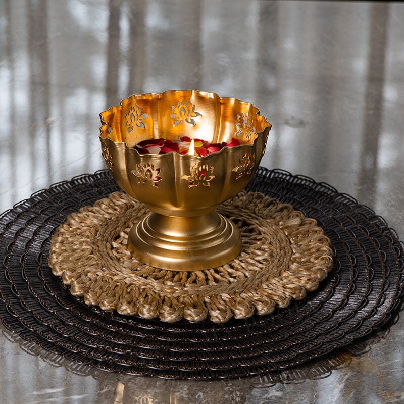 Gold Brass Decorative Bowl Set For Pooja Pack Of 3