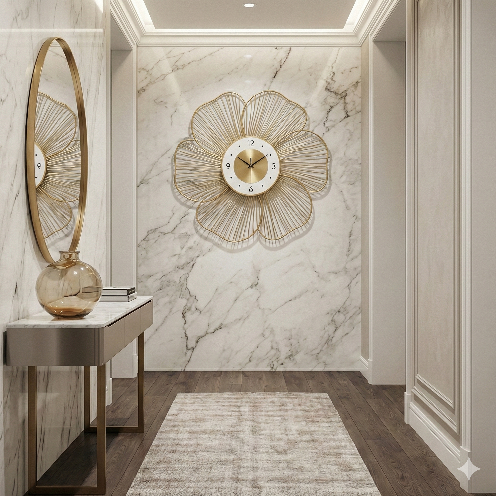 Gold Metal Wall Clock For Kitchen - Image 5