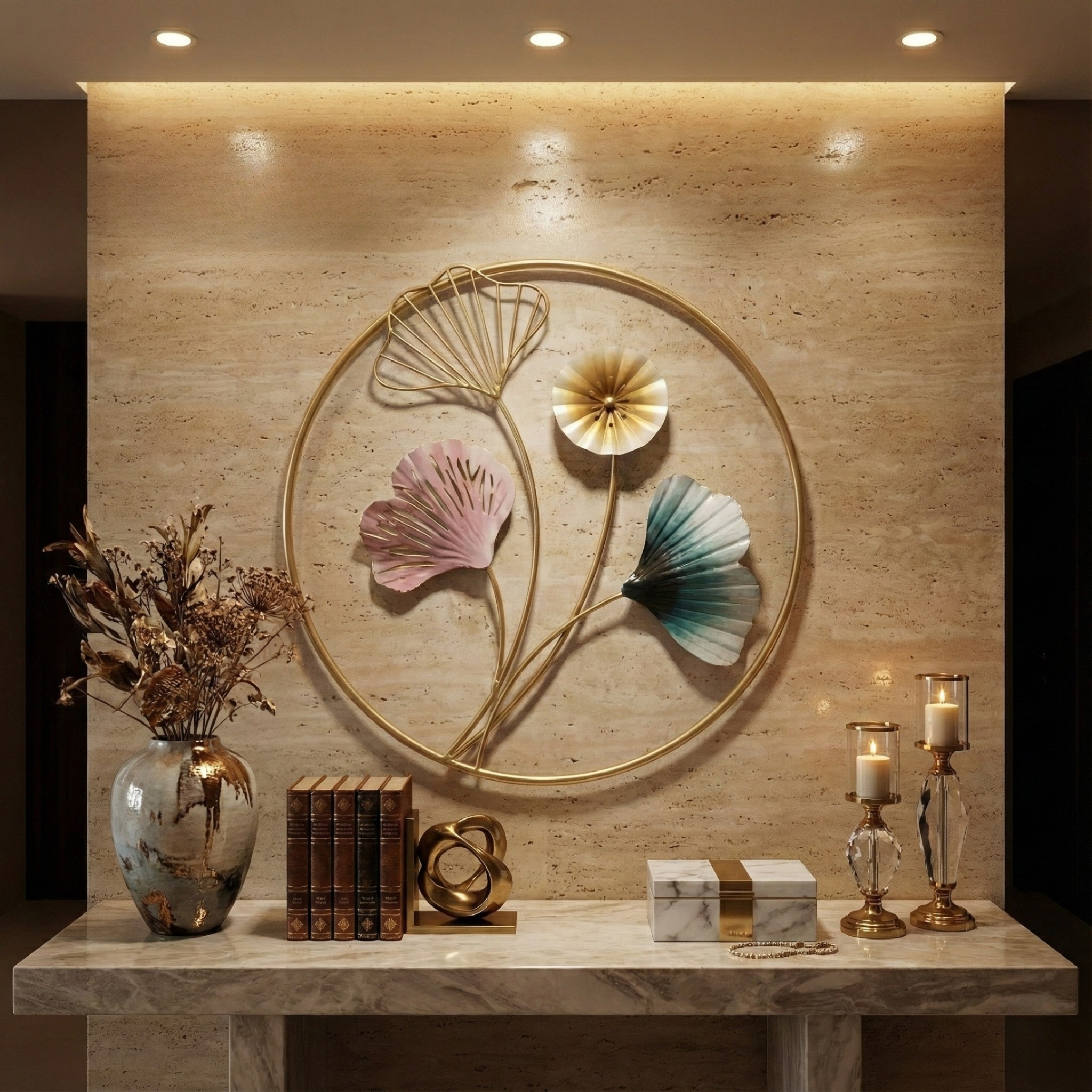 Gold Metal Wall Art For Home Decor