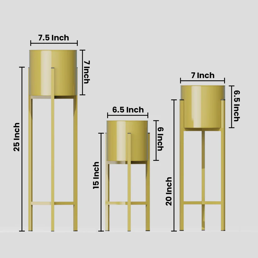 Gold Metal Plant Stand For Home Decor Pack Of 3 - Image 4