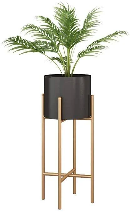 Gold And Black Metal Plant Stand For Home Decor Pack Of 2 - Image 3