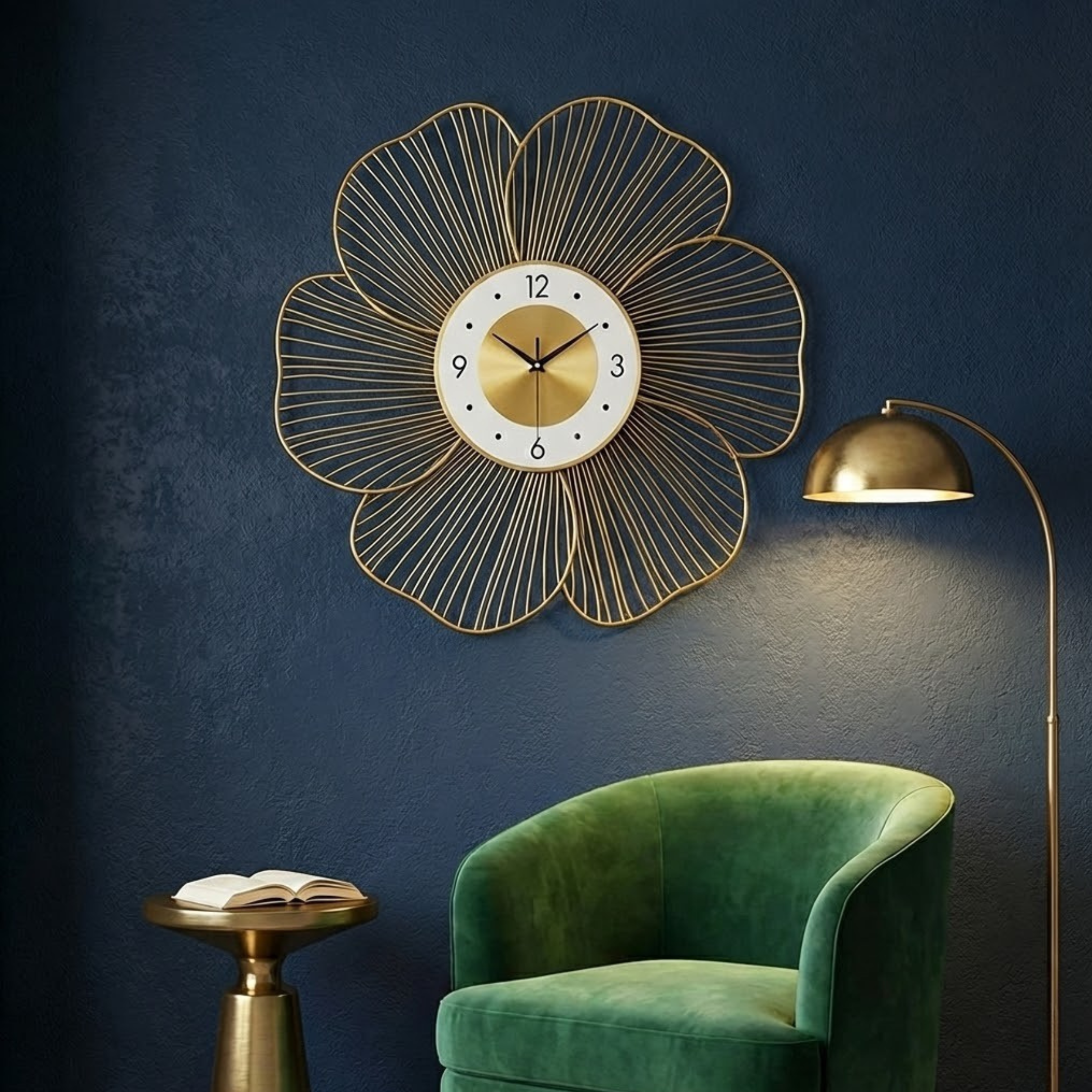 Gold Metal Wall Clock For Kitchen - Image 2