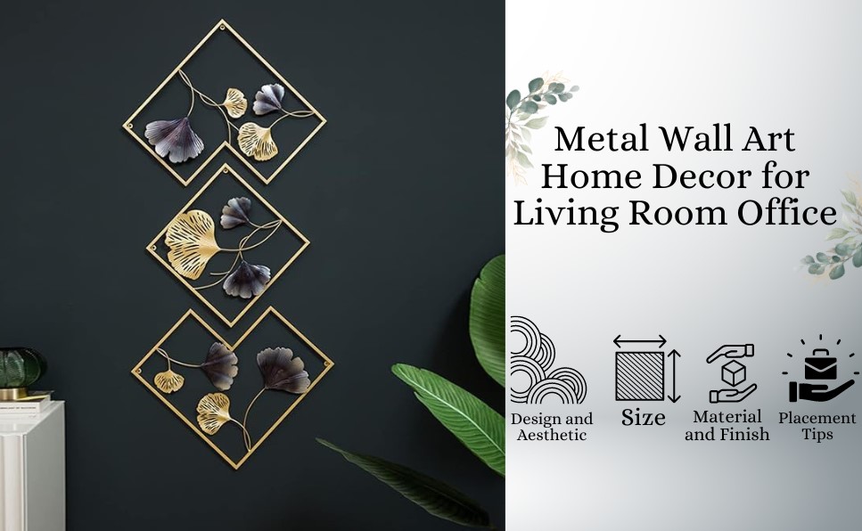 Gold And Grey Metal Wall Art For Home Decor Pack Of 3 - Image 2