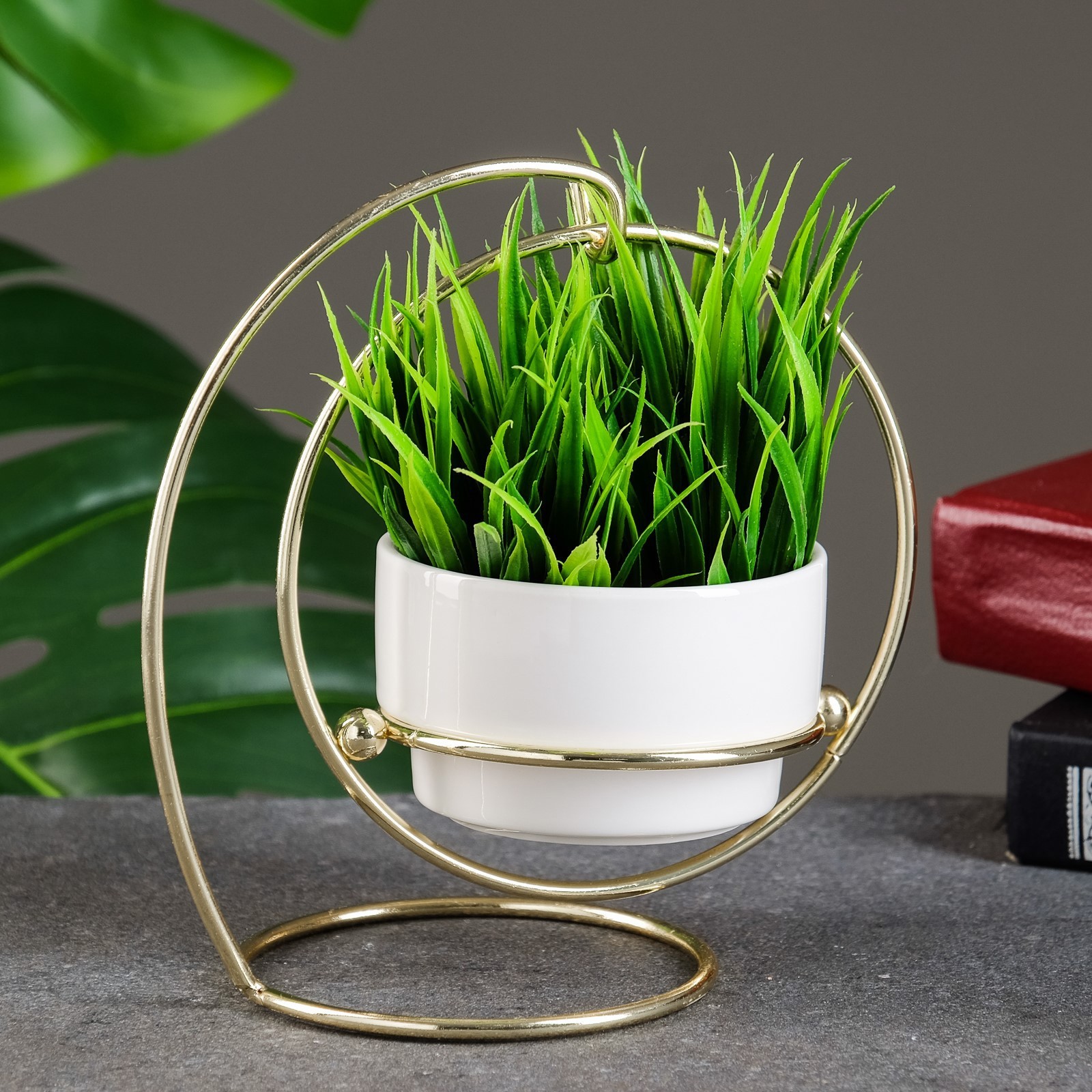 Gold And Black Metal Hanging Planter For Home Decor - Image 4