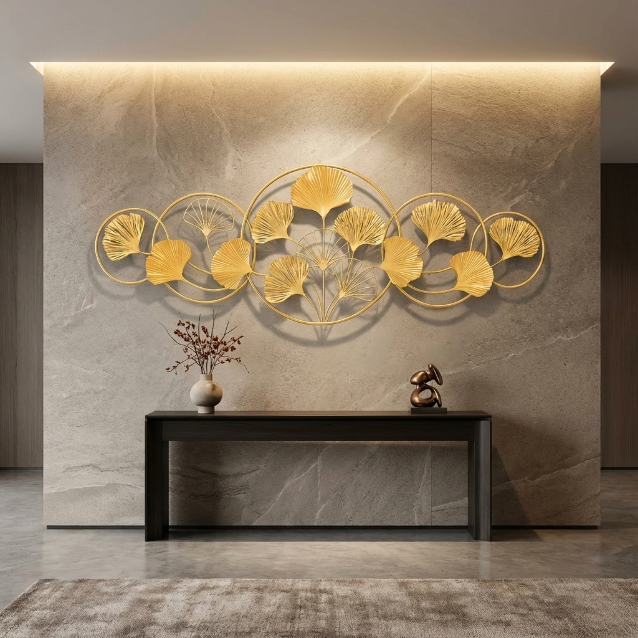 Gold Metal Wall Art For Pooja - Image 5