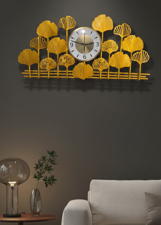 Gold Metal Wall Clock For Home Decor