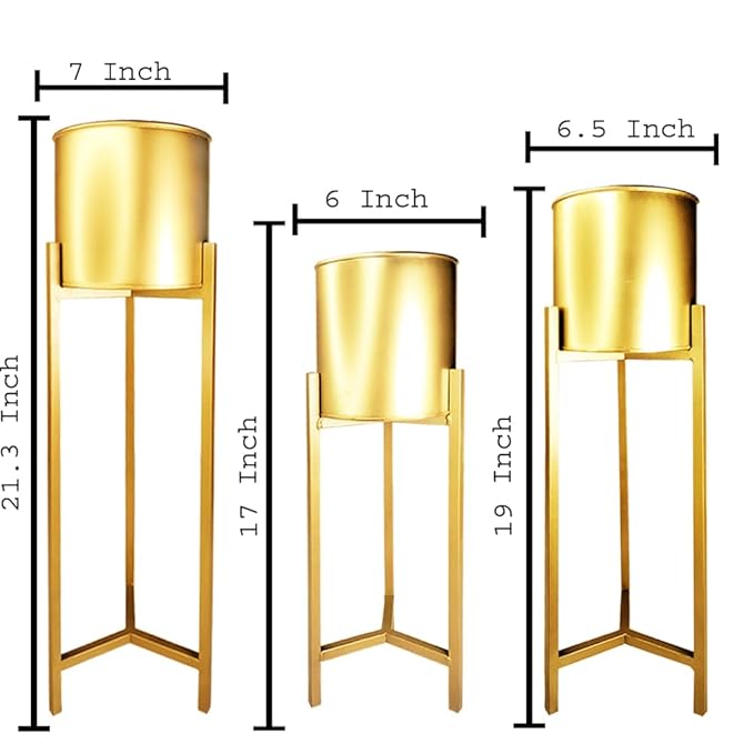 Gold Metal Plant Stand For Home Decor Pack Of 3 - Image 10