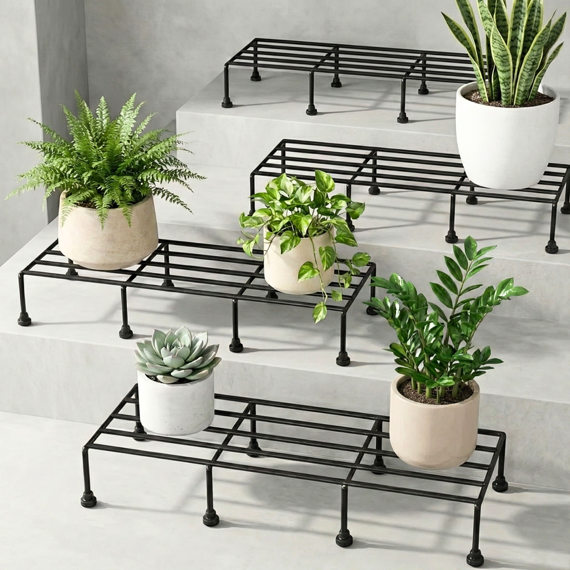 Gold Metal Plant Stand For Home Decor Pack Of 4