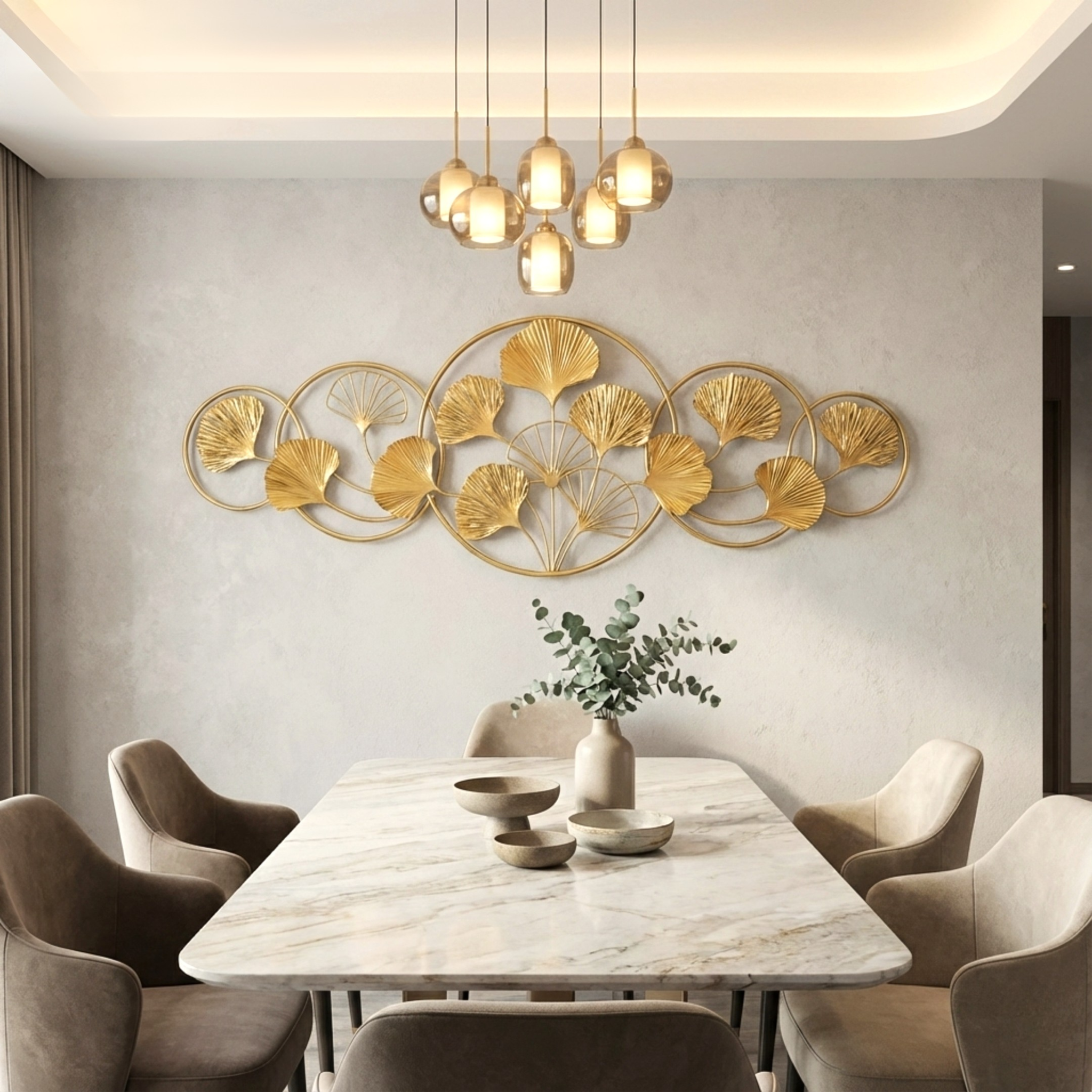 Gold Metal Wall Art For Pooja - Image 4