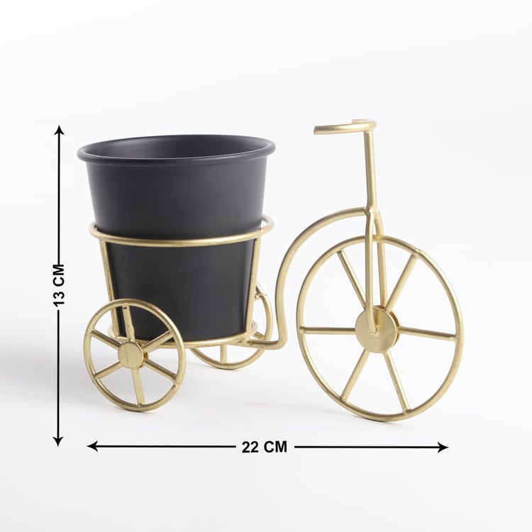 Beige And Green Metal Planter Stand For Home Decor - Image 2