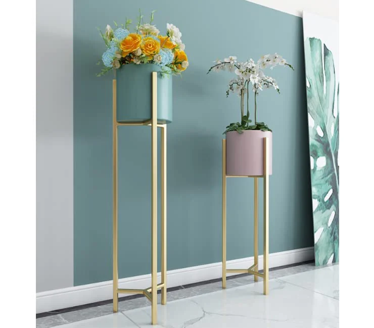 Multicolor Metal Plant Stand For Home Decor Pack Of 3 - Image 2