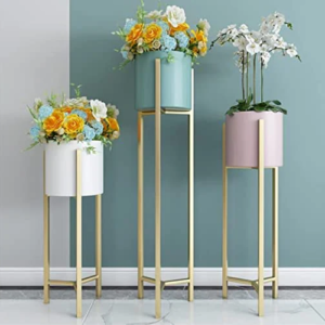 Multicolor Metal Plant Stand For Home Decor Pack Of 3