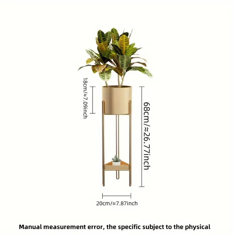Gold Metal Plant Stand For Home Decor Pack Of 2 - Image 2