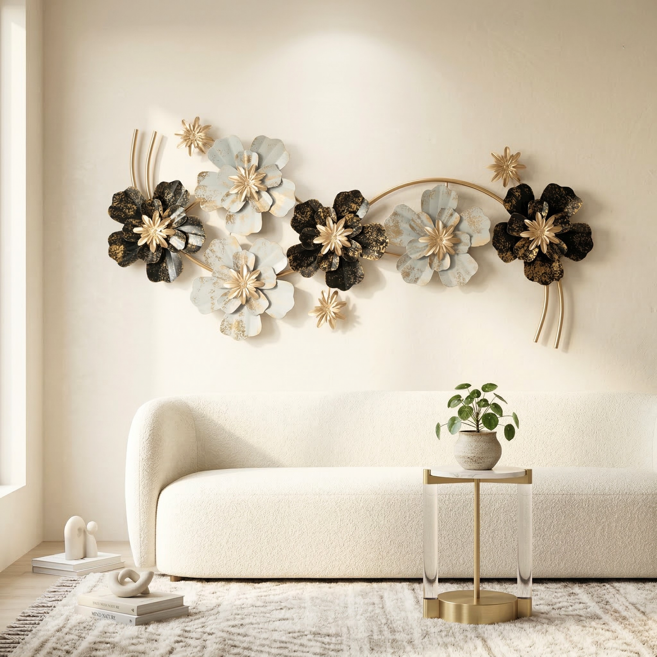 Silver And Gold Metal Wall Art For Home Decor