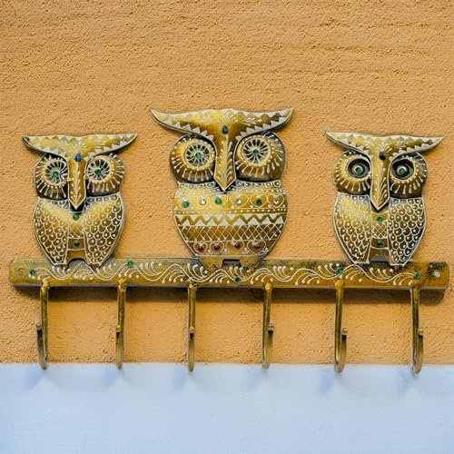 5 Key Chain Holder - Heavy-Duty Metal Wall-Mounted Key Organizer - Home & Outdoor Décor Key Rack - Easy to Hang, Perfect for Entrance Doorway, Living Room (Parrot)