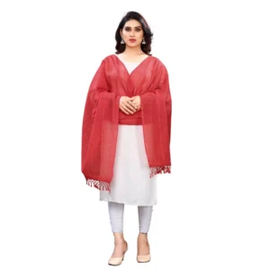 Spherevant Women's Cotton Silk Strips Printed Dupatta (Maroon, Length:2-2.4 mtr)