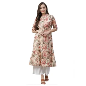 Spherevant Women's Cotton Printed Floral Print Kurti (Multicolor, Cotton)