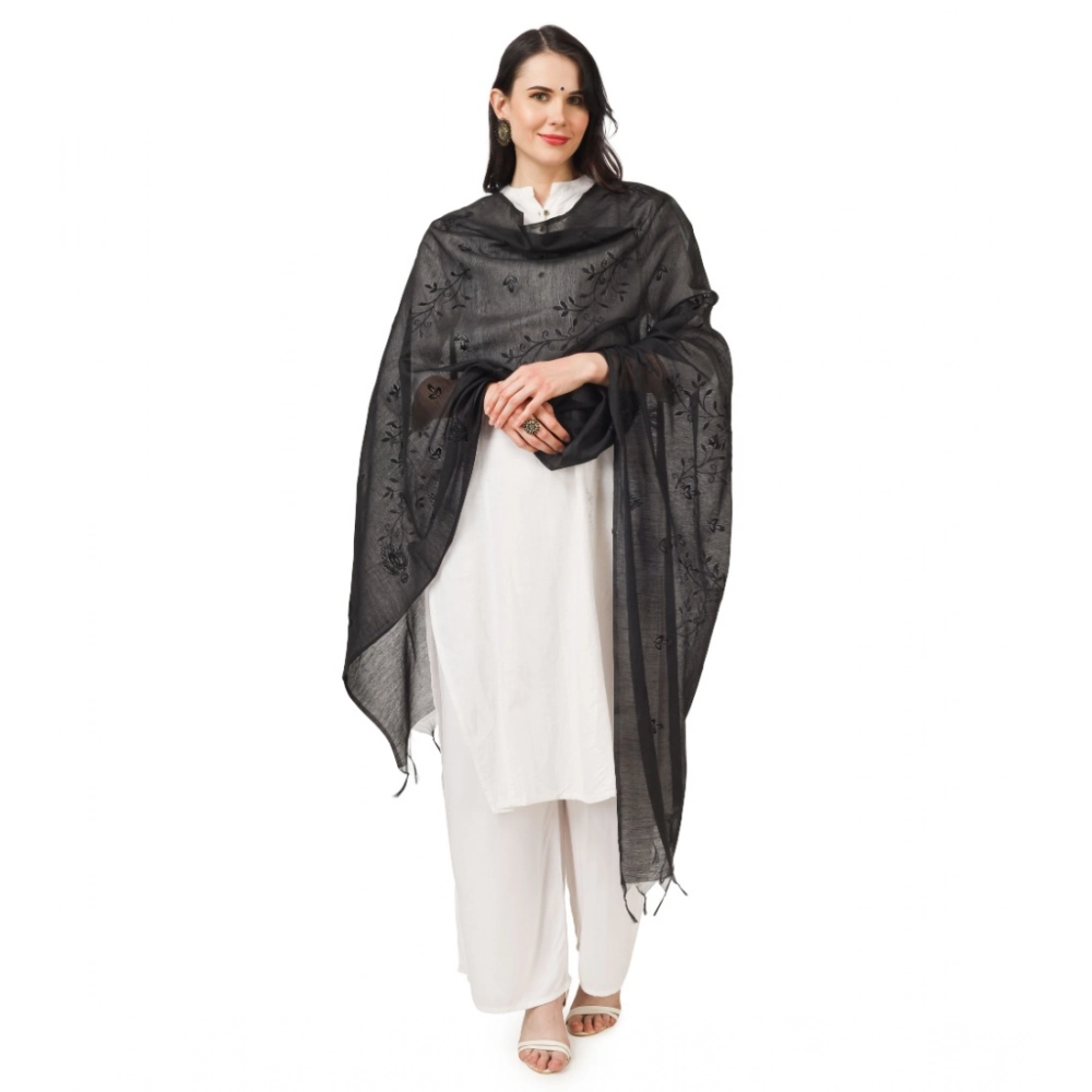 Spherevant Women's Cotton Embroidered Dupatta (Black, Length: 2.25 to 2.50 Mtr) - Image 5