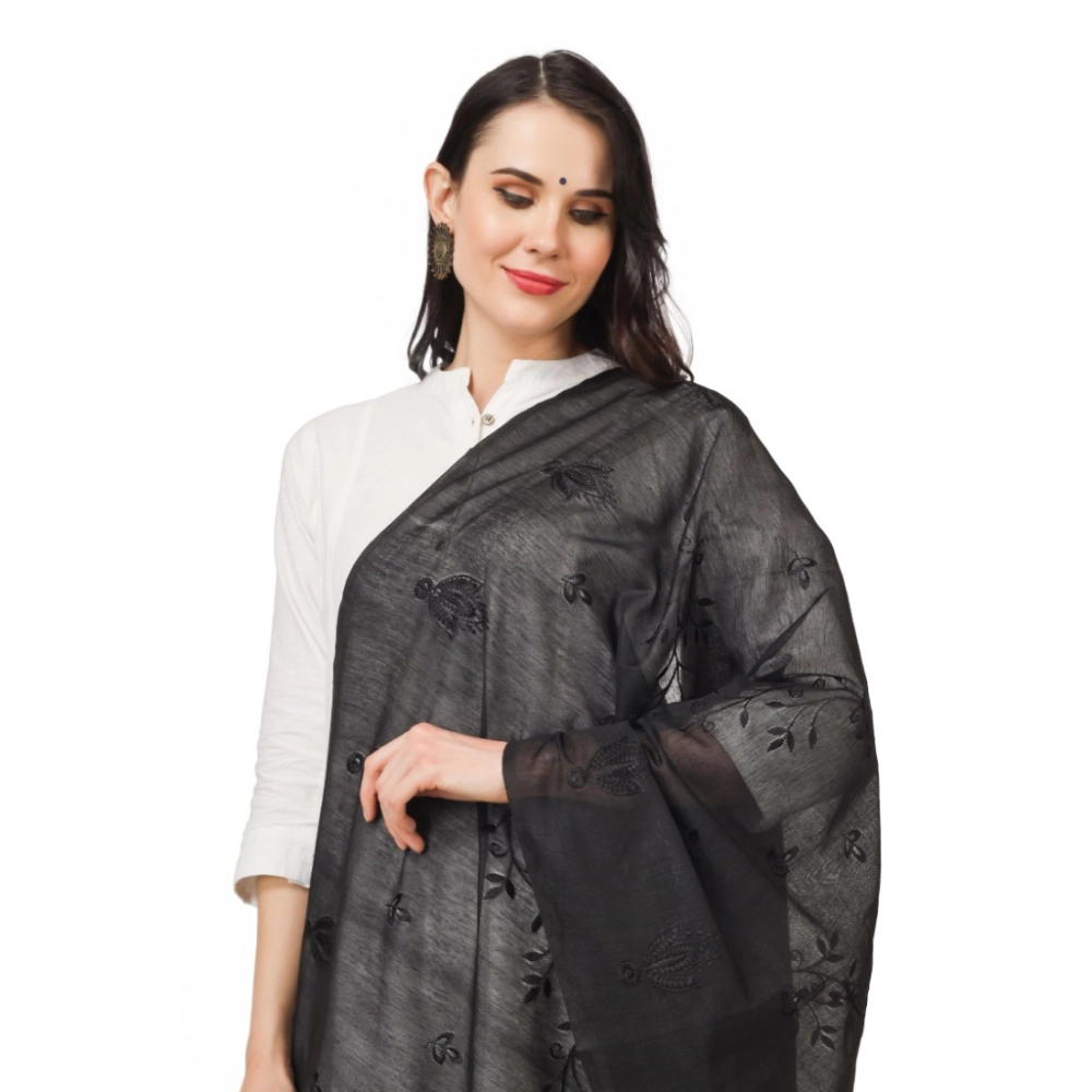 Spherevant Women's Cotton Embroidered Dupatta (Black, Length: 2.25 to 2.50 Mtr) - Image 3