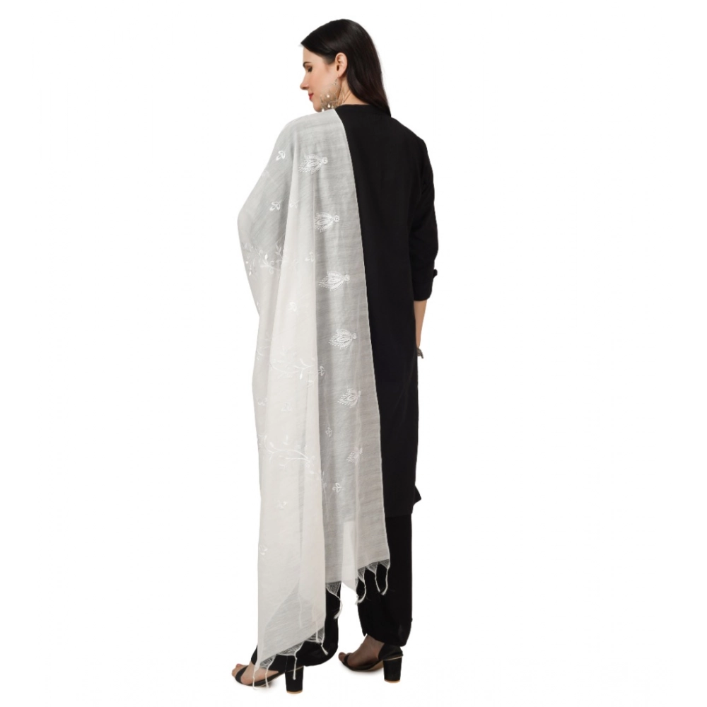 Spherevant Women's Cotton Embroidered Dupatta (White, Length: 2.25 to 2.50 Mtr) - Image 4