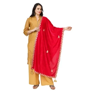 Spherevant Women's Velvet Gotta Patti Dupatta (Pink, Length: 2.25 to 2.50 Mtr)