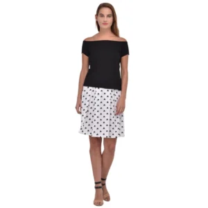 Spherevant Women's Cotton Blend Solid Short Sleeves Dress (Black)
