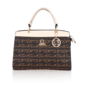 Spherevant Women's Faux Leather Printed Handbag (Beige)