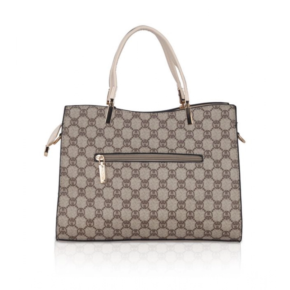 Spherevant Women's Faux Leather Printed Handbag (Beige) - Image 4