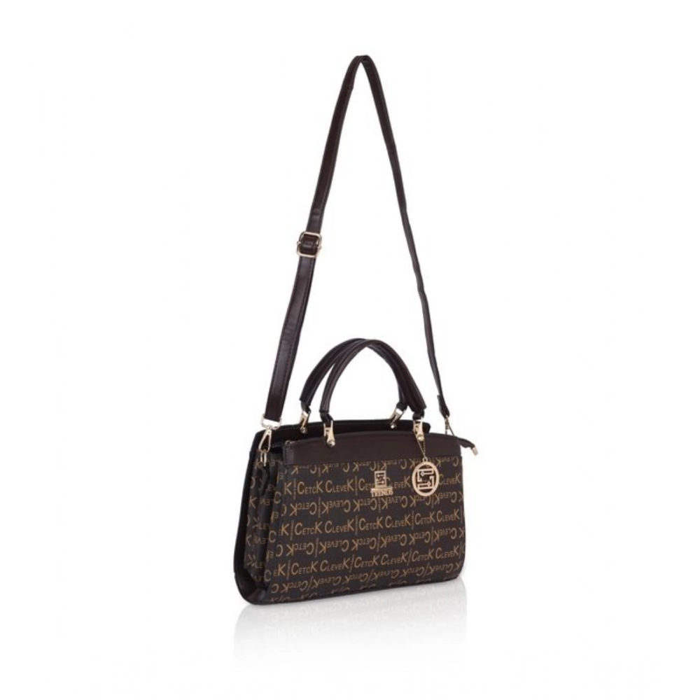 Spherevant Women's Faux Leather Printed Handbag (Coffee)