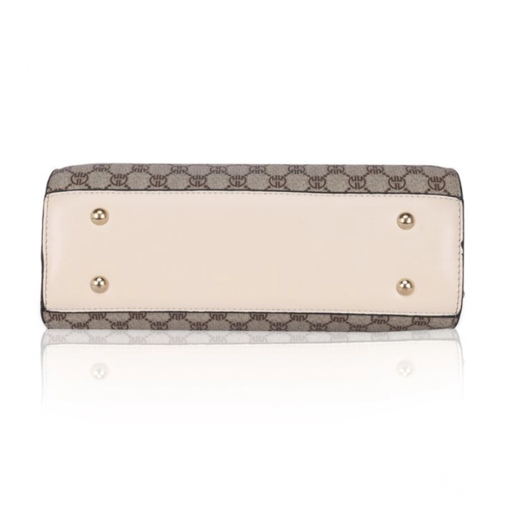 Spherevant Women's Faux Leather Printed Handbag (Beige) - Image 5
