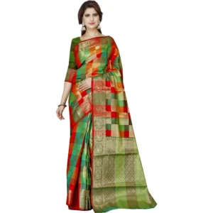 Spherevant Women's Jacquard Woven Saree With Unstitched Blouse 5.5Mtr (Green)