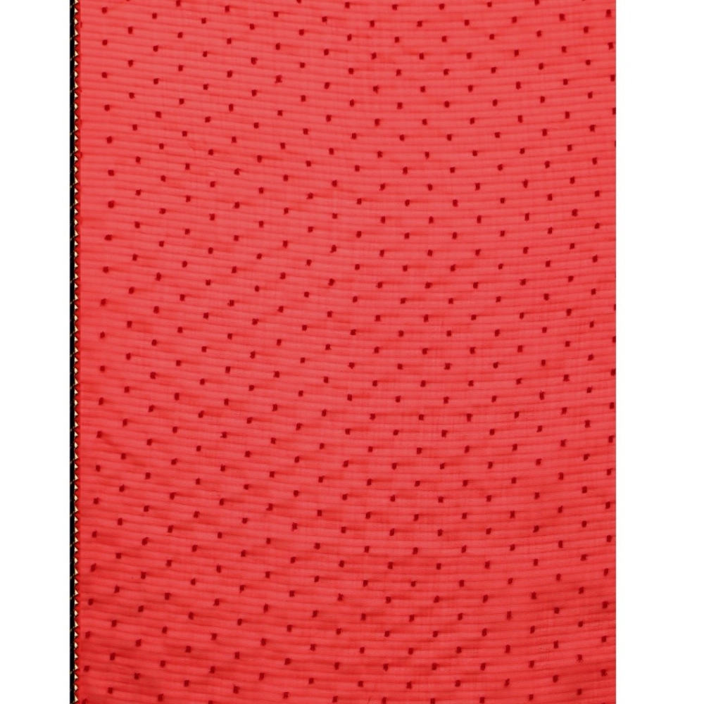 Spherevant Women's Silk Blend Embellished Saree With Unstitched Blouse 5.5Mtr (Red) - Image 4
