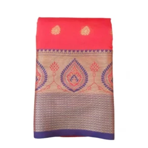 Spherevant Women's Silk Blend Woven Saree With Unstitched Blouse 5.5Mtr (Red)