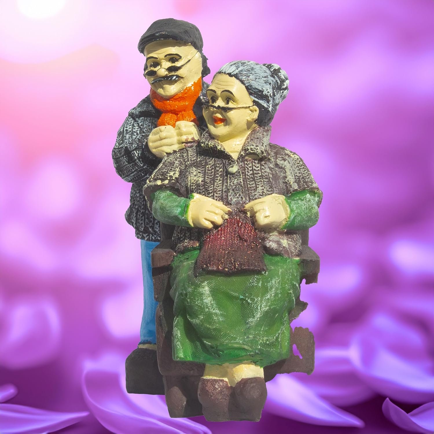 Enduring Companionship Polyresin Elderly Couple Figurine - Nostalgic Heartwarming Home Decor Showpiece for Living Room, Study Table, Gift (Dada Dadi 1) - Image 4