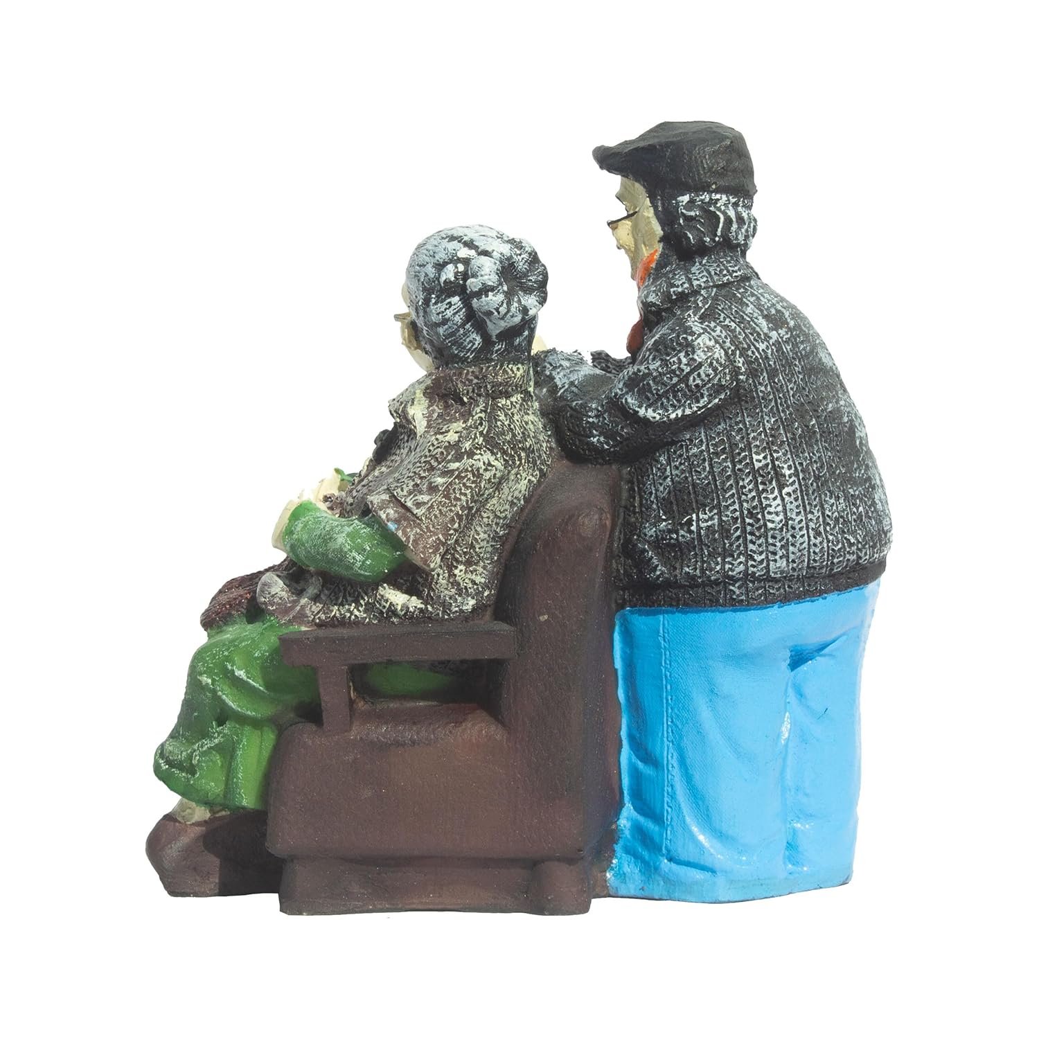Enduring Companionship Polyresin Elderly Couple Figurine - Nostalgic Heartwarming Home Decor Showpiece for Living Room, Study Table, Gift (Dada Dadi 1) - Image 8