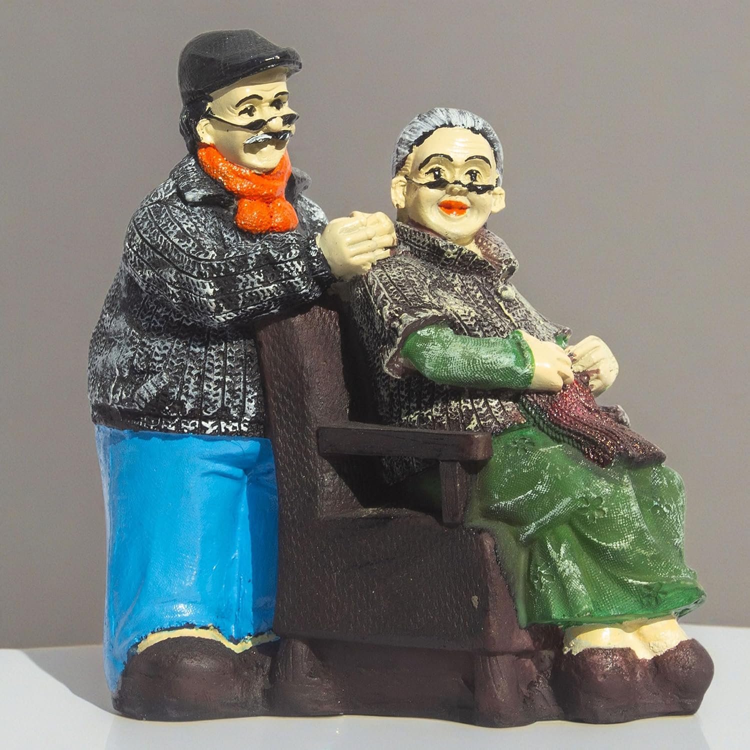 Enduring Companionship Polyresin Elderly Couple Figurine - Nostalgic Heartwarming Home Decor Showpiece for Living Room, Study Table, Gift (Dada Dadi 1) - Image 5