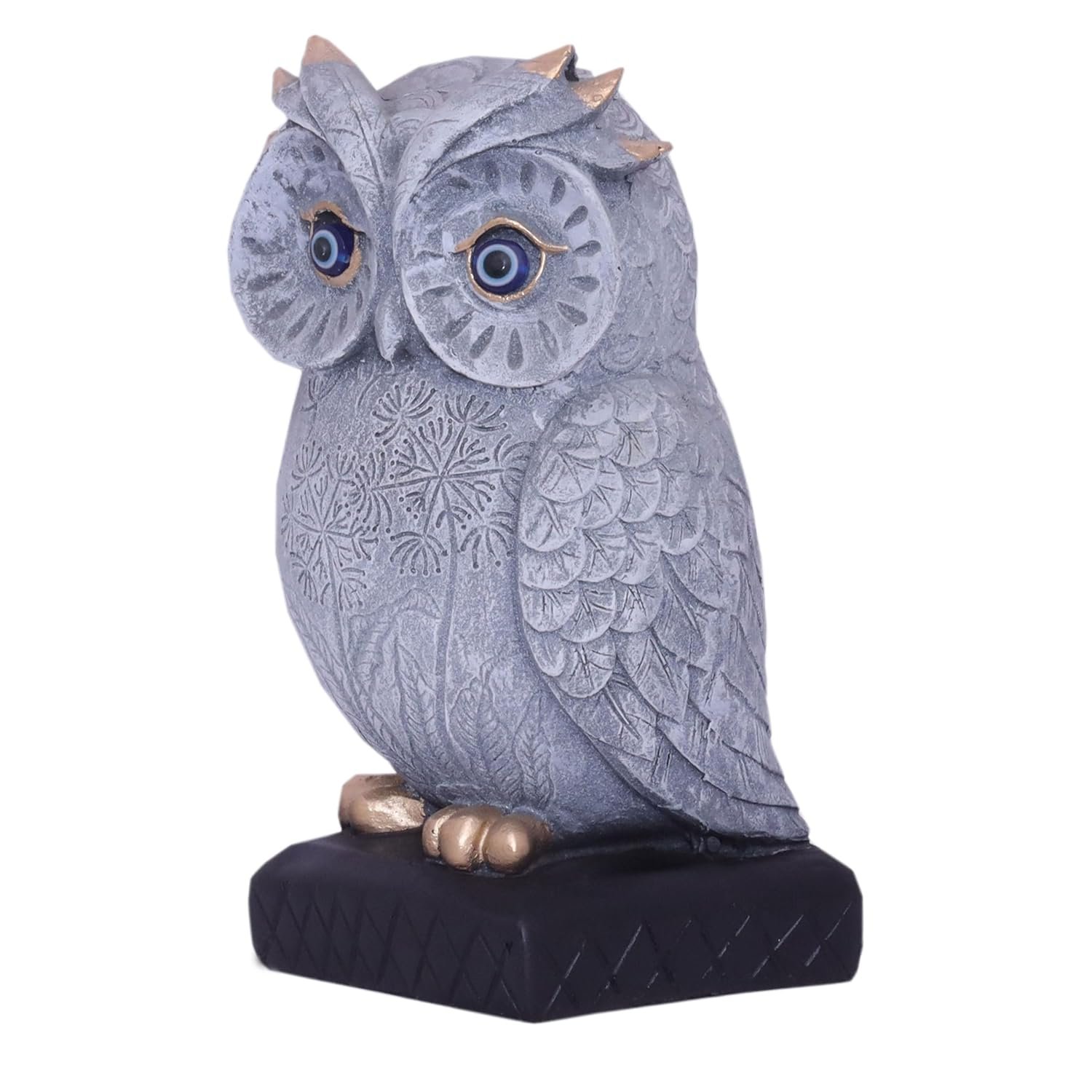 Owl Polyresin Showpiece Item 6" Home Decor Tabletop Statue for Living Room, Study Desk and Office (Owl on Sq Base) - Image 6