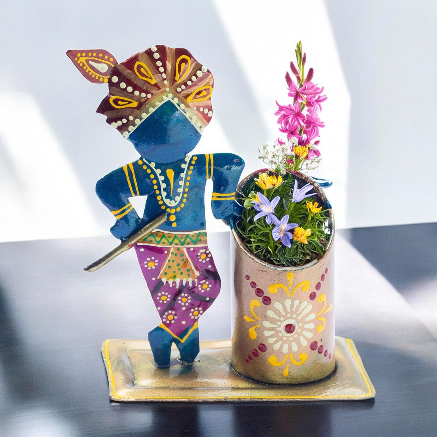 Study Table Office Desk Pen Stationery Holder Decorative Showpiece Pencil Stand for Home, Work Place (Gopala) - Image 6