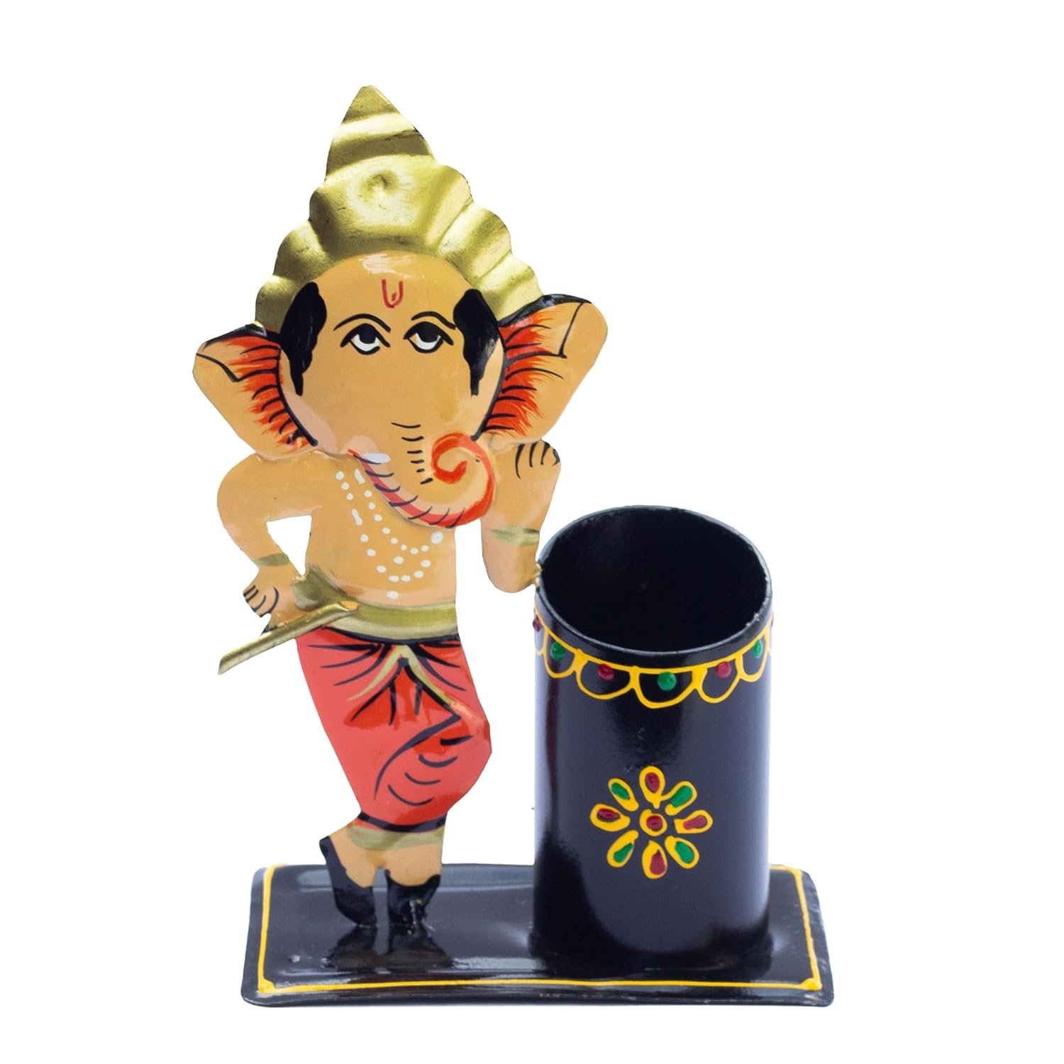 Study Table Office Desk Pen Stationery Holder Decorative Showpiece Pencil Stand for Home, Work Place (Ganesha)