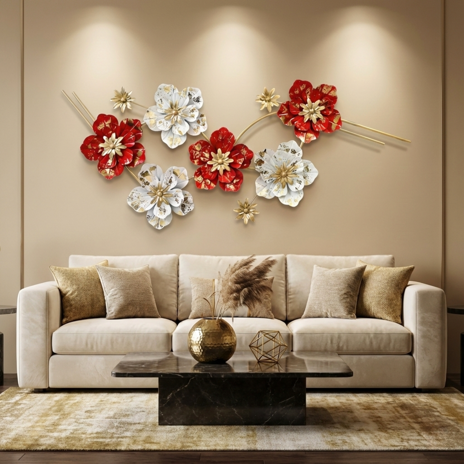 Spherevant Gold Metal Wall Art For Home Decor