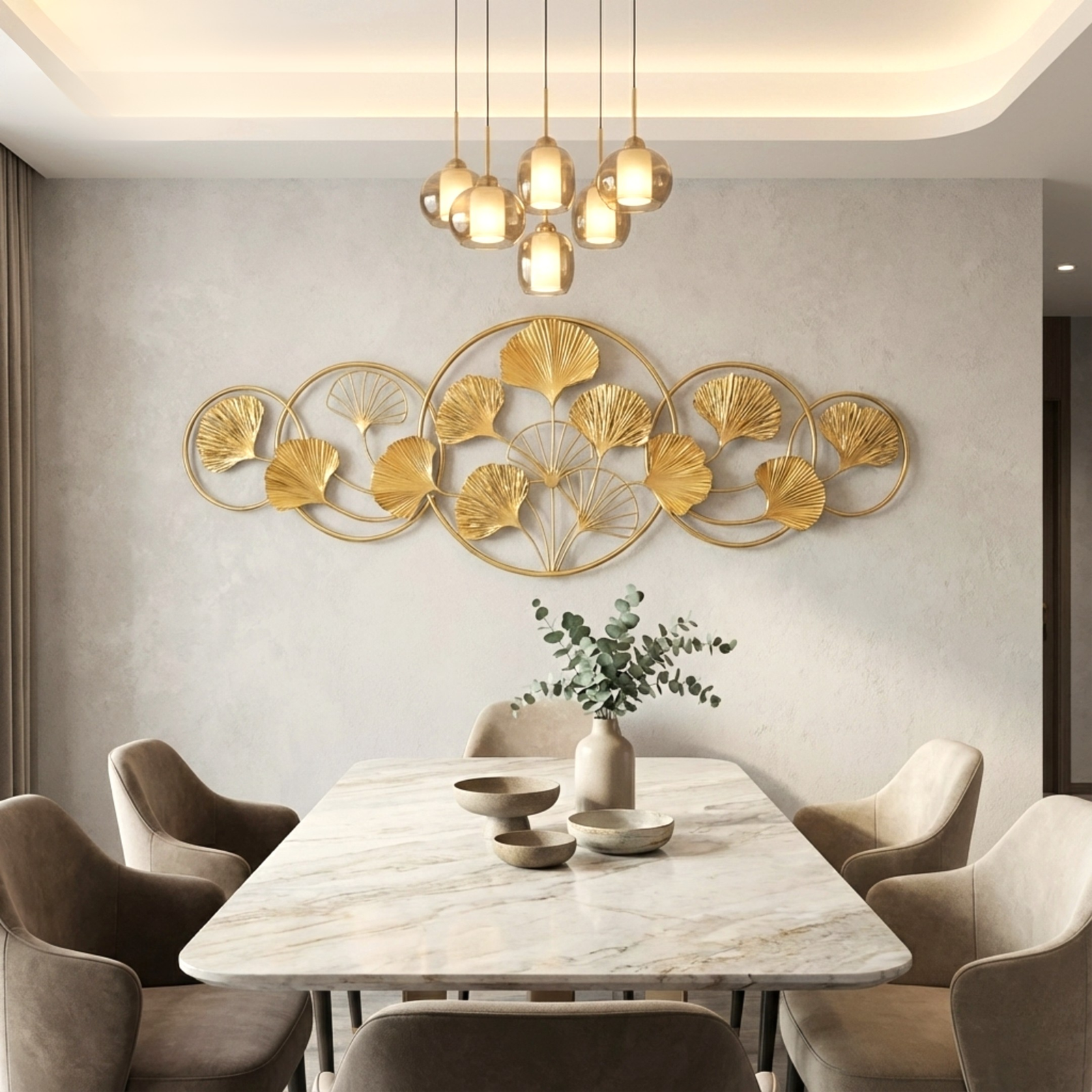 Spherevant Gold Metal Wall Art For Pooja - Image 4