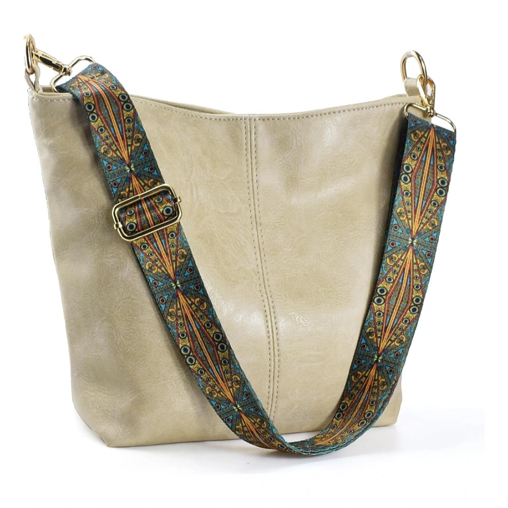 Spherevant Women's PU Leather Zipper Handbag (Beige)