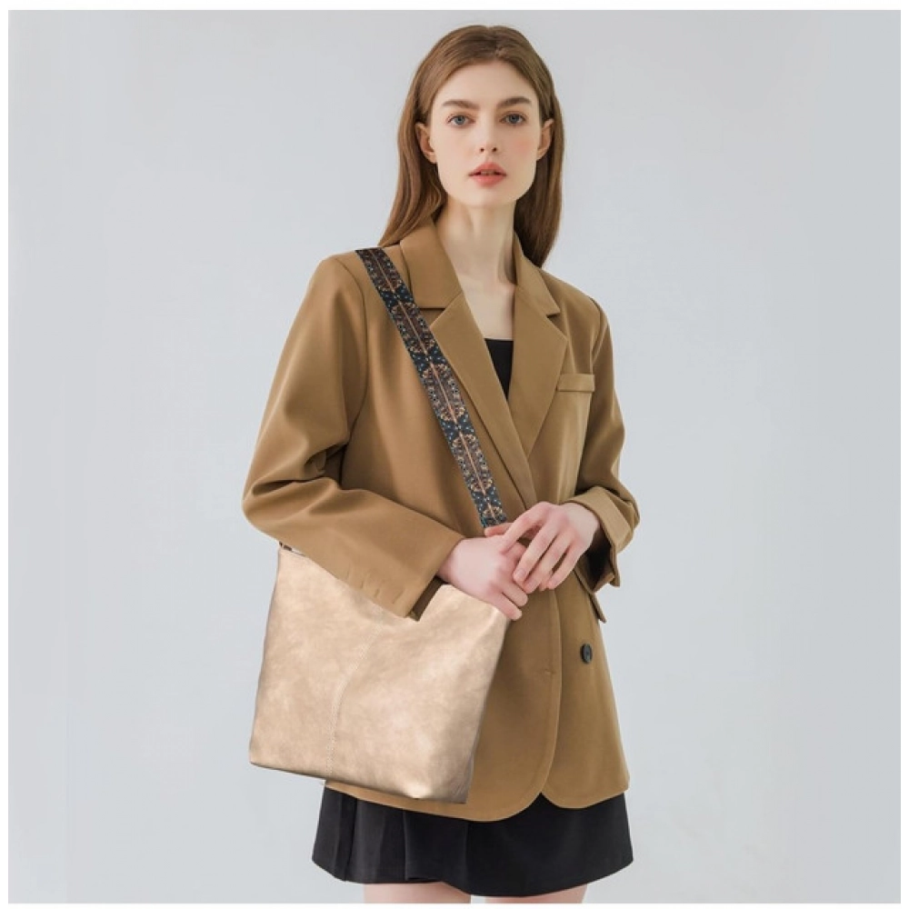 Spherevant Women's PU Leather Zipper Handbag (Beige) - Image 3