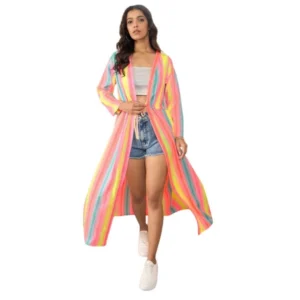 Spherevant Women's Polyester Crepe Printed Long Sleeves Shrug (Multicolor)