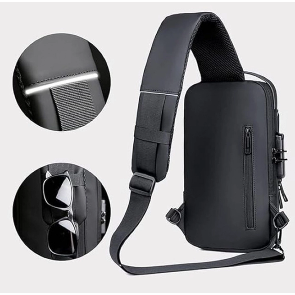 Spherevant Waterproof Sling Cross Backpack Bag (Black) - Image 4