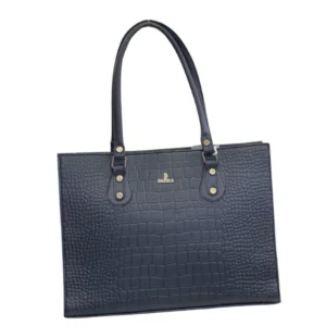 Spherevant Women's Polyurethane Croco Shoulder Tote Bag (Black)
