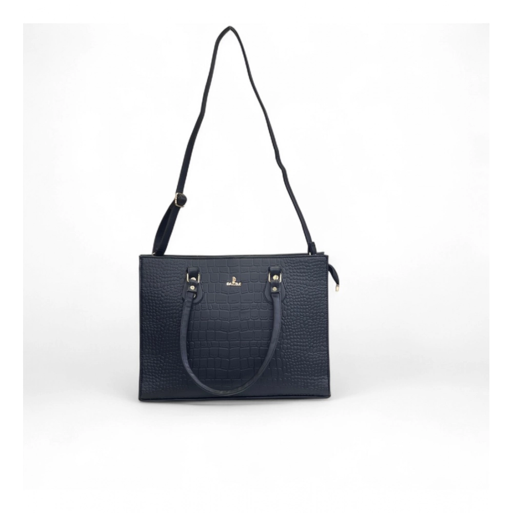 Spherevant Women's Polyurethane Croco Shoulder Tote Bag (Black) - Image 5