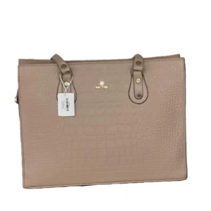 Spherevant Women's Polyurethane Croco Shoulder Tote Bag (Beige)