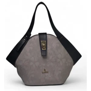 Spherevant Women's Polyurethane Floral Printed Hexagonal Satchel Handbag with Adjustable Strap (Grey)