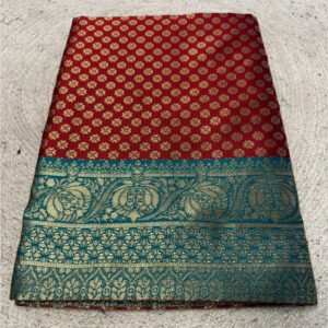 Spherevant Women's Jacquard Printed Saree With Unstitched Blouse 5.5Mtr (Maroon)